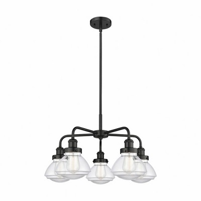 Olean - 5 Light Stem Hung Chandelier In Art Deco Style-13.5 Inches Tall and 24.5 Inches Wide