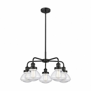 Olean - 5 Light Stem Hung Chandelier In Art Deco Style-13.5 Inches Tall and 24.5 Inches Wide - 1 of 1