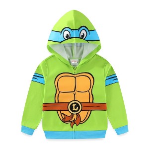 Nickelodeon Teenage Mutant Ninja Turtles Tmnt Leonardo Boys Full Zip Up Hoodie For Toddler And Big Kids - Size 10 - 1 of 4
