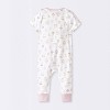 Baby Girls' 2pk Floral Adjustable Cuff Romper - Cloud Island™ Pink - 2 of 4