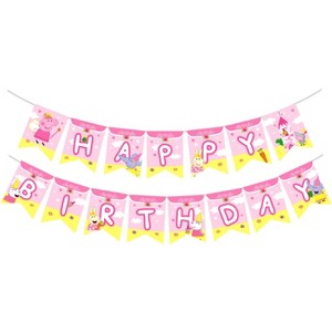 Treasures Gifted Princess Peppa Pig Birthday Banner - Princess Peppa Pig Birthday Decorations - 1 of 4