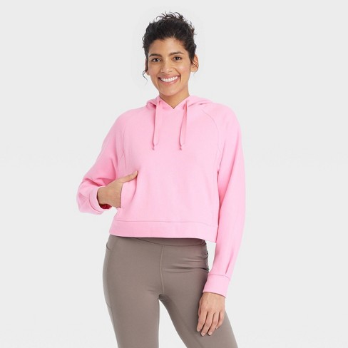 Women's Cozy Rib Hoodie - All In Motion™ Pink S : Target