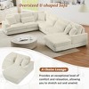 129"W Oversized Sectional Sofa Couch, Upholstered Corduroy Sofa with Chaise Lounge for Living Room -ModernLuxe - 4 of 4