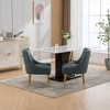 SEYNAR Modern Glam PU Leather Dining Chair or Vanity Chair Set of 2 with Rear Handle - 4 of 4