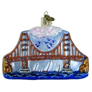 Old World Christmas Glass Blown Ornament for Christmas Tree, Golden Gate Bridge - 1 of 4