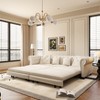 KWPZQEB 89" Chesterfield Sofa Bed, 3-in-1 Pull Out Couch Bed with Movable Ottoman & 4 Pillows, Velvet Pull Out 3-Seater Sofa Bed for Living Room - 4 of 4