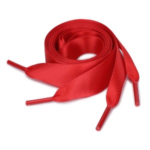 Elerevyo Women's Satin Flat Ribbon Shoelaces Sneakers Canvas Shoestrings 2 Pairs - 1 of 4