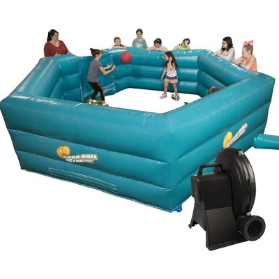SCS Direct Gaga Ball Pit Inflatable 15' Gagaball Court w Electric Air Pump - Inflates in Under 3 Minutes - Indoor & Outdoor Spring Gift & Accessory