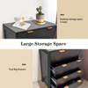 4 Drawer Dresser, Fluted Chest of Drawer,   Farmhouse Drawer Cabinet ，Tall Wooden Dresser with Gold Handles, - 3 of 4