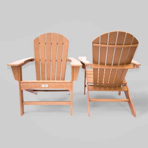 2pk Hampton Patio Adirondack Chair Teak Luxeo Target