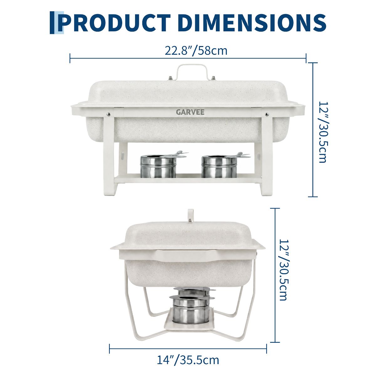Chafing Dish Buffet Set, Rectangle Catering Warmer Server - thumbnail 10