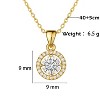 Round Zirconite Necklace for Women, Gold Plated 925 Silver, Eclectic Design and Elegant Air, Clavicle Necklace - 2 of 4