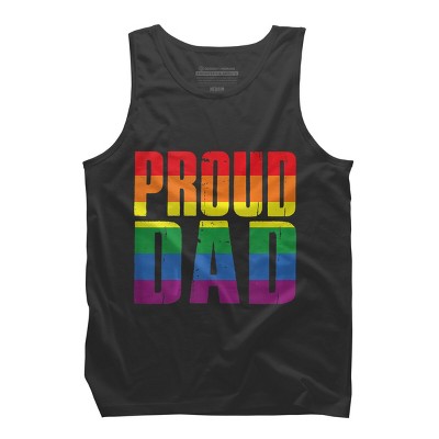 Adult Design By Humans Rainbow Pride Proud Dad By Luckyst Tank Top - Charcoal - Large