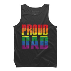 Adult Design By Humans Rainbow Pride Proud Dad By Luckyst Tank Top - Charcoal - Large - 1 of 2