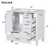 Bathroom Vanity with Sink Combo, Solid Wood Freestanding Cabinet with Drawers & Soft-Close Doors, Modern Storage Vanity Set-Maison Boucle - 4 of 4