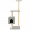 vidaXL Cat Tree Light grey Engineered wood, plush, sisal 40.9 in tall - 3 of 4