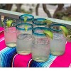 Dos Sueños Mexican Hand Blown Glassware Combo Set - Aqua Rim Pitcher and Drinking Glasses - 2 of 4