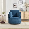 Swivel Accent Chair,Upholstered Swivel Chair with Curved Backrest and Metal Base,Barrel Swivel Chair for Living Room or Bedroom-Koiai - 2 of 4