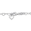 EVERLY JEWELRY | Sterling Silver 3.5mm Heart Link Bracelet with Heart Charm- 7.25 in - 2 of 4