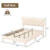 Infans Full Upholstered Platform Bed Frame Button-Tufted Headboard Mattress Foundation - 2 of 4