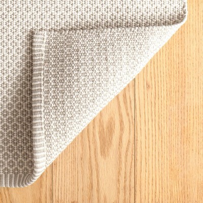 Platinum Gray Handwoven Wool and Synthetic Rug, 2' x 3'