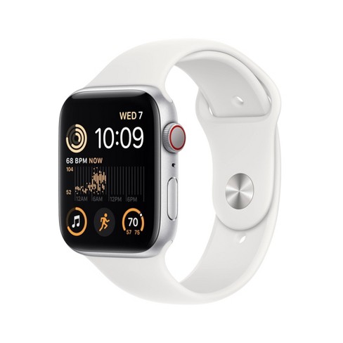 Apple Watch Se Gps + Cellular 44mm Silver Aluminum Case With White