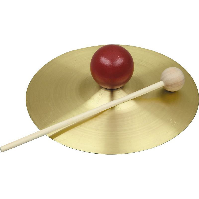 Rhythm Band RB733S Solid Brass Cymbal with Knob and Mallet, 1 of 3