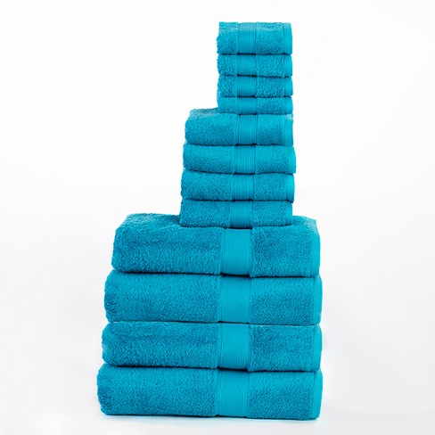 4 Piece Bath Towel Set, Rayon From Bamboo And Cotton, Plush And Thick,  Solid Terry Towels With Dobby Border, White - Blue Nile Mills : Target