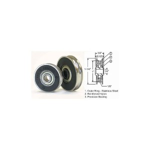 Brixwell 11-214 Precision Bearing Wheel 1-1/4in Stainless Steel Wheel pdR-505-SpB-1(1/4) precision Wheel Ss Outer Rim - 1 of 3