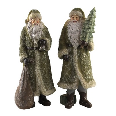 Christmas 11.25" Santa Set With Tree And Bag Woodland  -  Decorative Figurines