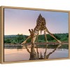 Amanti Art Sunset giraffe drinking by Francoisventer Canvas Wall Art Print Framed 23 x 16-in. - 2 of 4