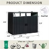 LunaLulinlk Garbage Bin Shed Stores 2 Trash Cans Metal Outdoor Bin Shed,Stainless Galvanized Steel, Bin Shed for Garden Yard Lawn - 4 of 4