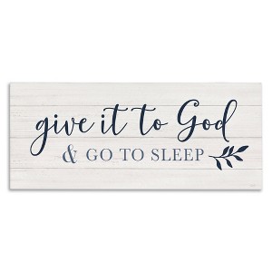 Stupell Industries Give to God & Sleep Motivational Bedtime Canvas Art, 24" x 10" - 1 of 4