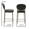 FONTOI 2PCS Round Counter Stools with Back&Footrests, Bar Stools for Living Room Kitchen Island, Green, 14.17"*41.34"*15.35" - 3 of 4