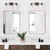 Dewdrop 3-Light Bathroom Vanity Light Fixture, Farmhouse Wall Sconce with Clear Seeded Glass and Black Wood Finish - 4 of 4