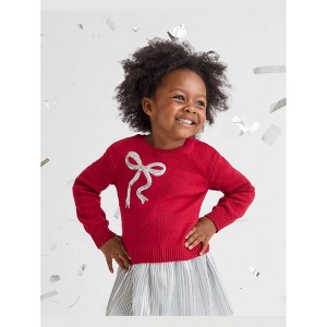 The Children's Place Toddler Girls Long Sleeve Sequin Bow Sweater - 1 of 4