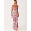 Mocamel Women Summer Slim Fit Floral Off Shoulder Long Tube Dress With Scarf For Cocktail Parties - 4 of 4