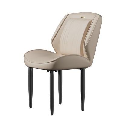 Artloge 2 x Dining Chairs Upholstered PU Leather Wide Back Armless Side Dining Chairs