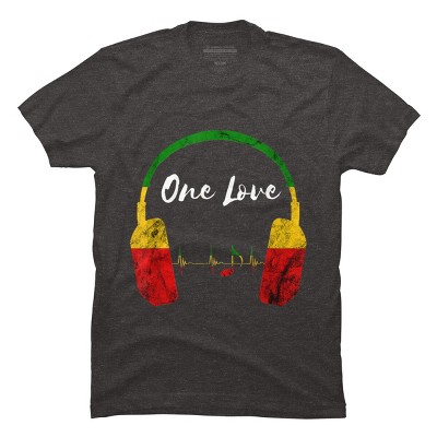 Adult Design By Humans Headphones Jamaican Pride One Love By T-Shirt