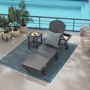 WestinTrends Malibu 2 Piece Adirondack Poly Reclining Chaise Lounge With Wheels - 1 of 4