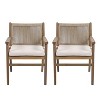 Christopher Knight Home Wecker Outdoor Rope Weave Acacia Wood Dining Chairs ( Set of 2), Beige/ Light Brown - 2 of 4