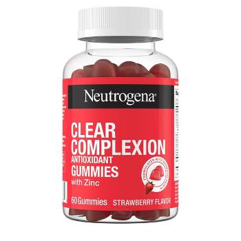 Neutrogena Clear Complexion Antioxidant Gummies with Zinc, Vitamin A, C & E - Strawberry Flavor - 60 ct