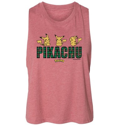 Women's - Pokémon - Plaid Pikachu Graphic Racerback Tank