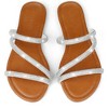 Perphy Women's Rhinestones Slippers Slip on Strappy Flat Sandals - 2 of 4