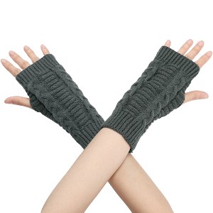 INSPIRE CHIC Women's Knitted Fingerless Arm Warmers 1 Pair - 1 of 4
