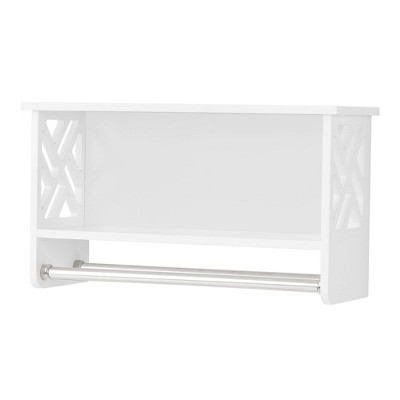 White towel discount rack with shelf