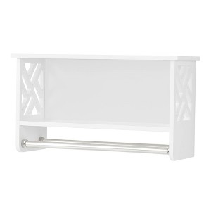 Coventry Bath Shelf with Two Towel Rods White - Alaterre Furniture - 1 of 4