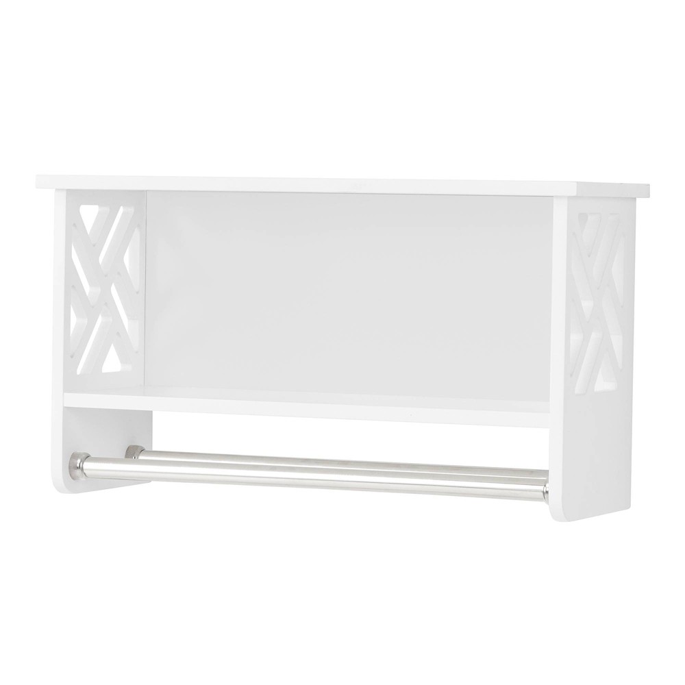 Photos - Wall Shelf Coventry Bath Shelf with Two Towel Rods White - Alaterre Furniture