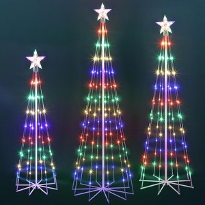Oumilen 3 Pack LED Plug-In Christmas Tree Light Decorations, Multicolor Christmas Decor with Star Toppers, 4ft 5ft 6ft - 1 of 1