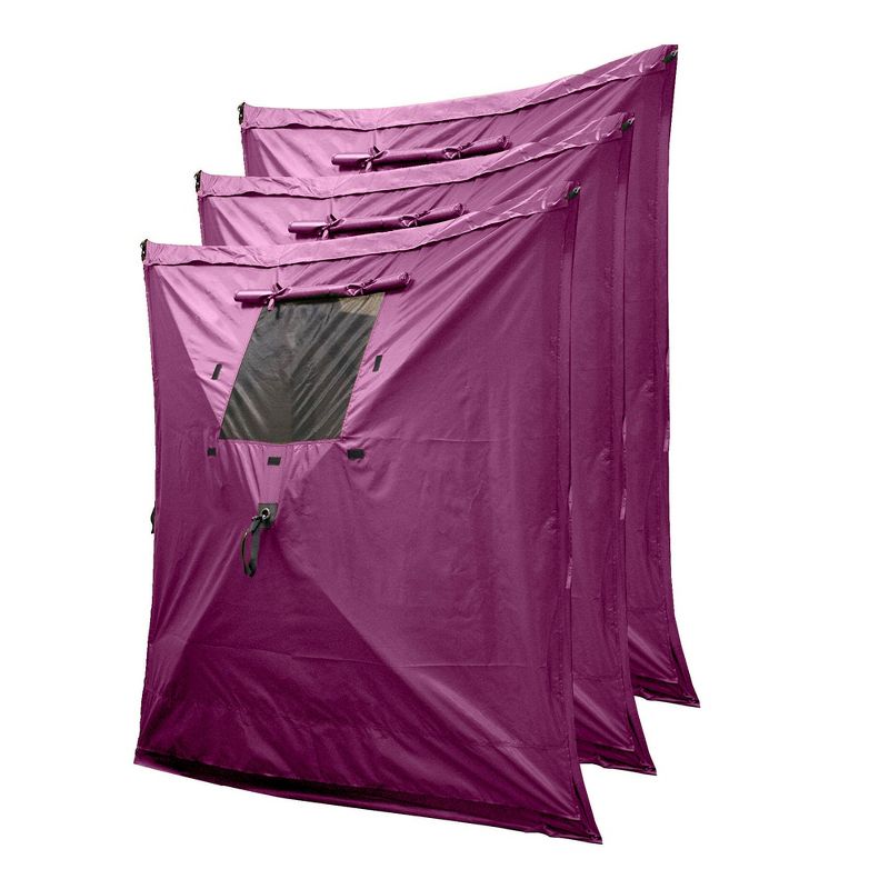 CLAM Quick Set Traveler 6x6 Ft Portable Outdoor 4 Sided Canopy Shelter, Plum + CLAM Quick Set Screen Hub Tent Wind & Sun Panels, Accessory Only, Plum, 3 of 7